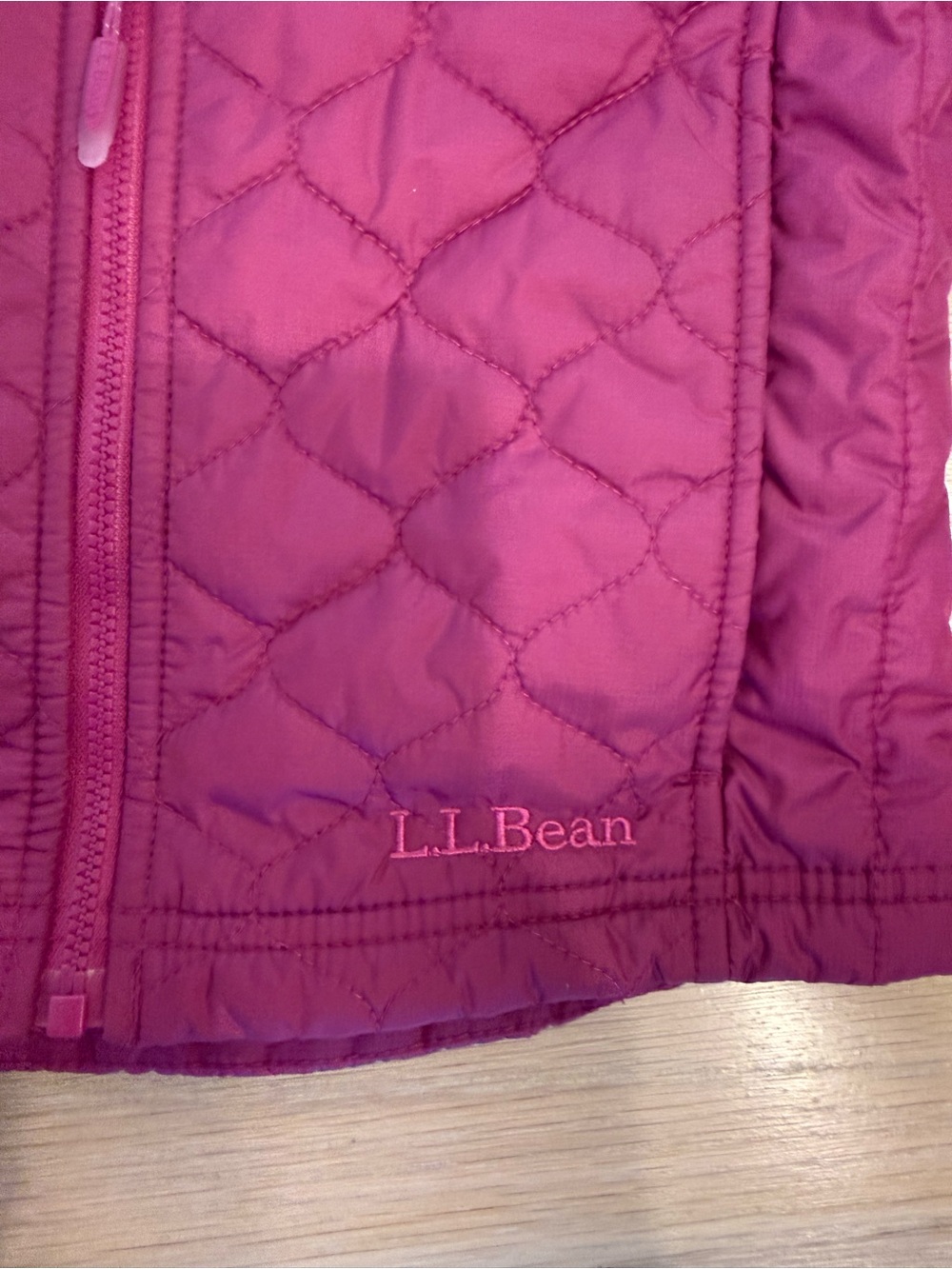 L.L.Bean Quilted Vest in Raspberry Pink - Picture 4 of 5